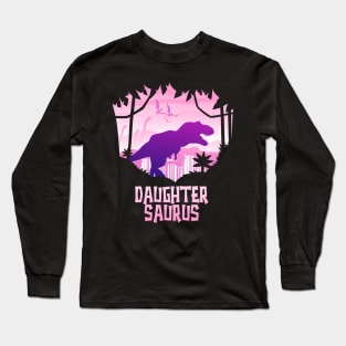 Daughter Saurus Rex, Matching Dinosaur Family Long Sleeve T-Shirt